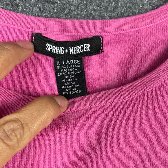 Spring & Mercer Tank Top XL Women's Pink Pullover Cotton Blend Adults - Picture 3 of 6